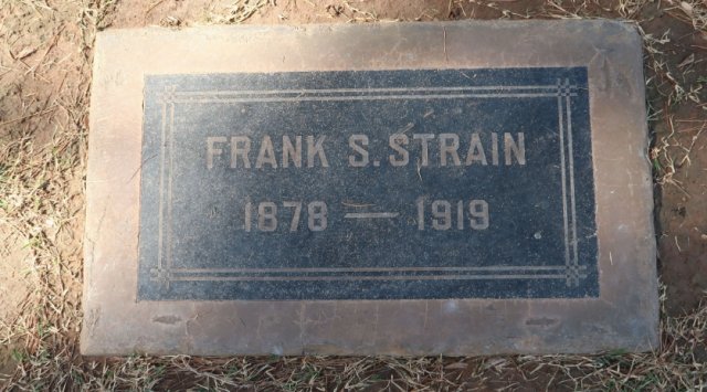 Strain Frank Steward 1878-1919 Grabstein